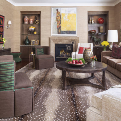 contemporary, eclectic, modern, living room, Stark Carpet, Antelope Carpet, Pierre Frey fabric Nakai Printemps